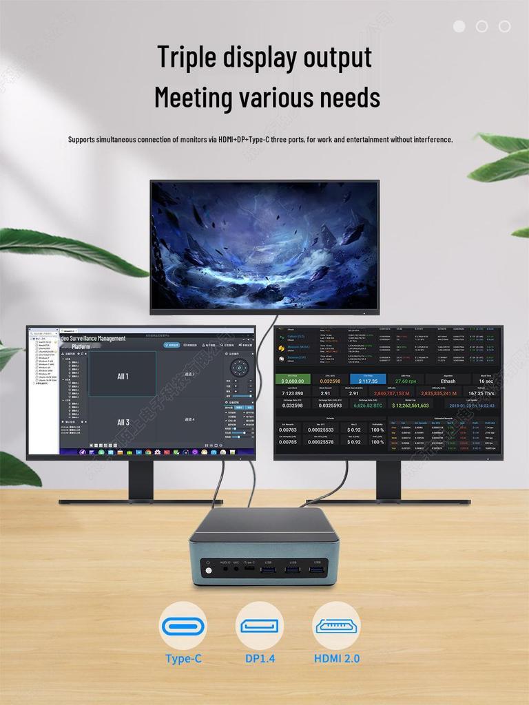 12th Gen Mini PC: I3/i5/i7, Triple Display, Portable Office & Learning