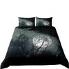 Halloween Tree Bedding Set Queen King Horror Theme Comforter Gothic Spooky Polyester Duvet Cover Branches Grey Quilt Cover