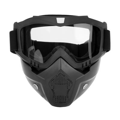 Maschera di sicurezza antiappannamento Maschera protettiva per gli occhi Maschera facciale completa per ciclismo all'aperto(Nero e trasparente)