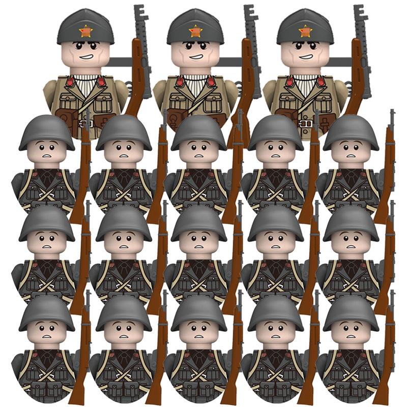 Figure Militari della Seconda Guerra Mondiale Modello Soldato Particelle Piccole Blocchi da Costruzione Giocattoli per Bambini Regali