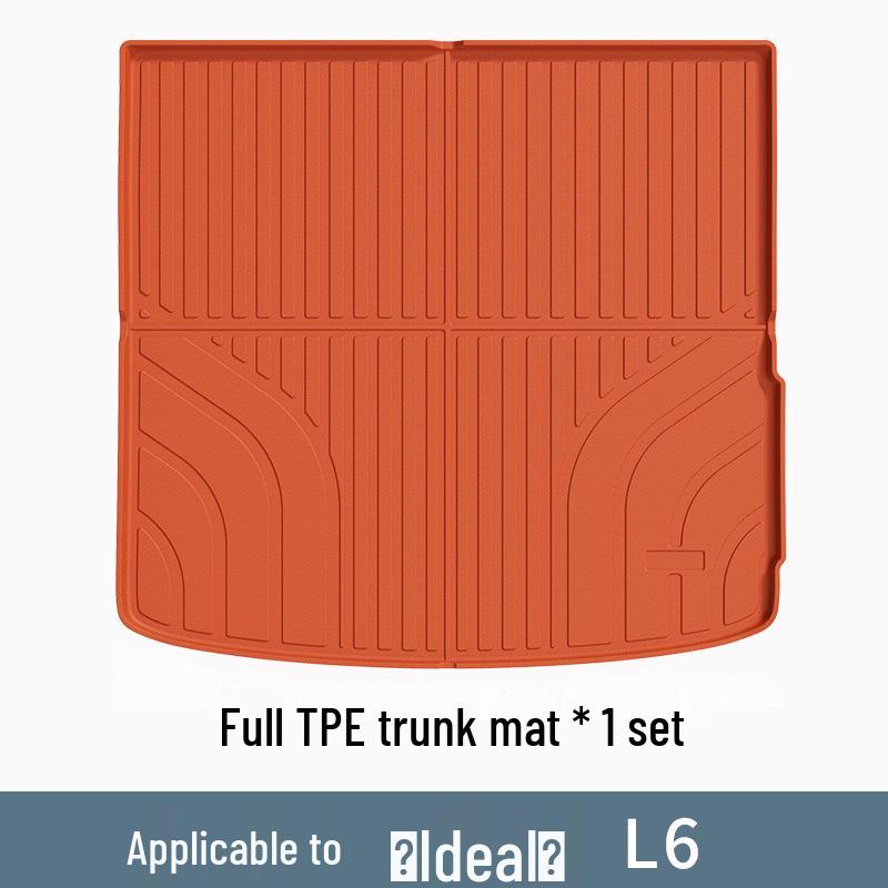 Li Auto L6 Trunk Mat & Backrest Pad - Three-Row Seat TPE Modification Accessories