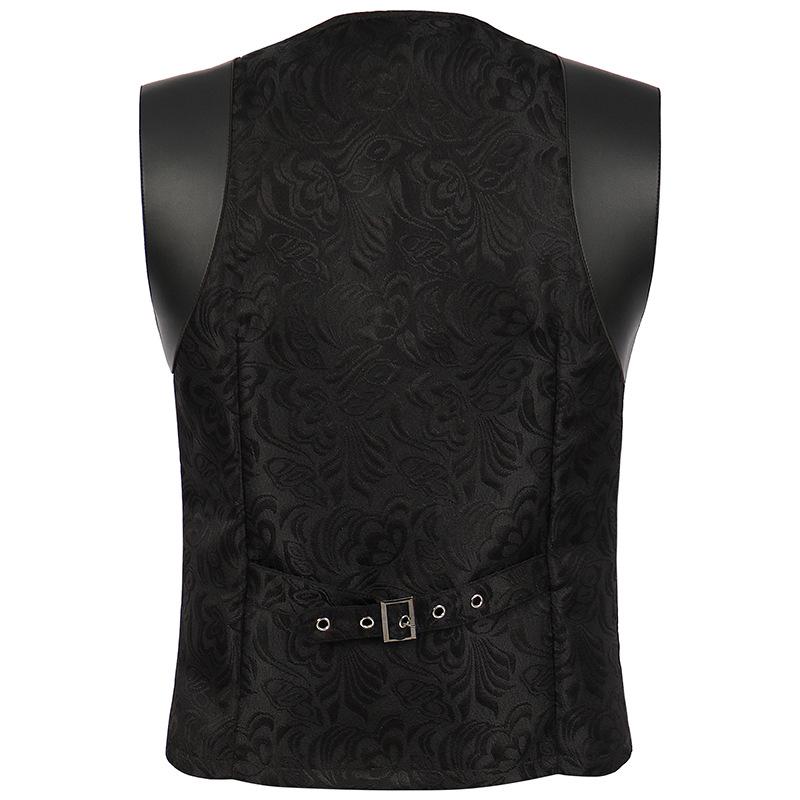 Men's Medieval Patchwork Vest Retro Waistcoat Halloween Costume