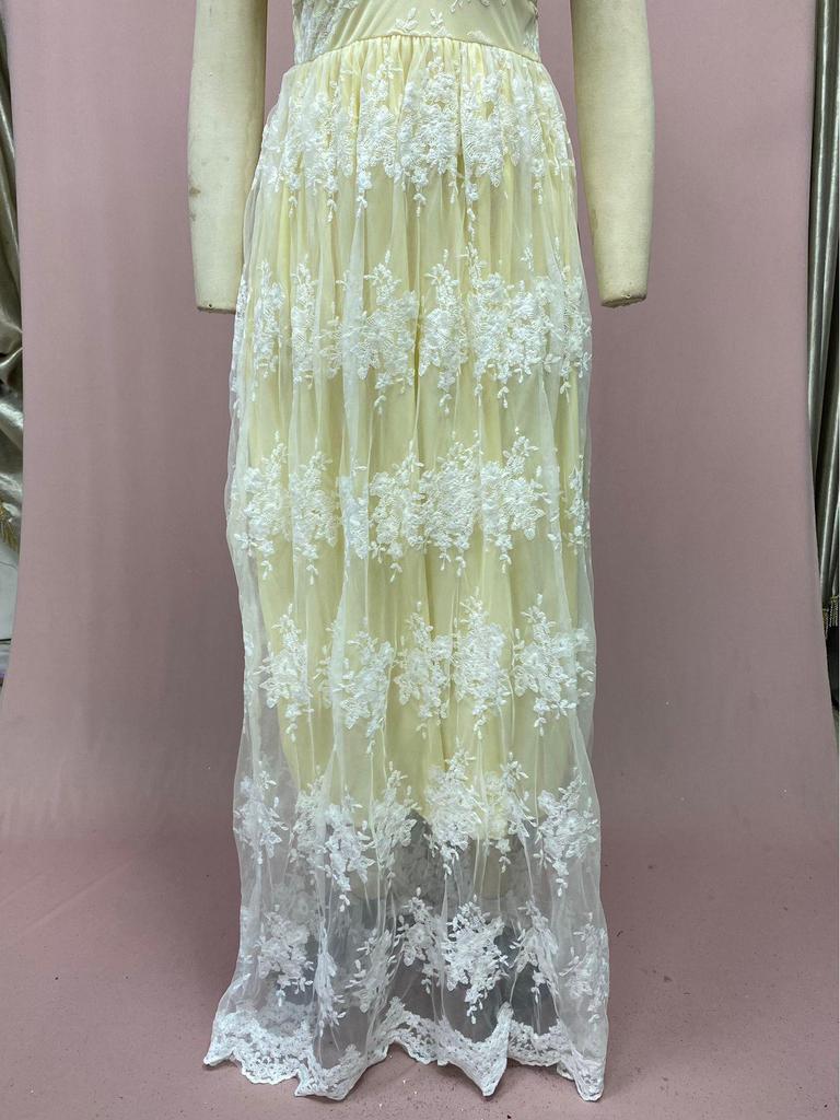 Summer 2025 European & American Women's Sexy Lace Deep V Sleeveless Evening Dress