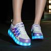 Kids Sneakers Led Light Shoes Children's Boys Girls USB Charging Glowing Sport Wheels Outdoor Parkour Roller Skate Shoes