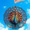 2D Metal Peacock Wind Spinner Vibrant Outdoor Garden Decor with Red Blue Golden Feathers Thanksgiving Christmas Hanging Ornament