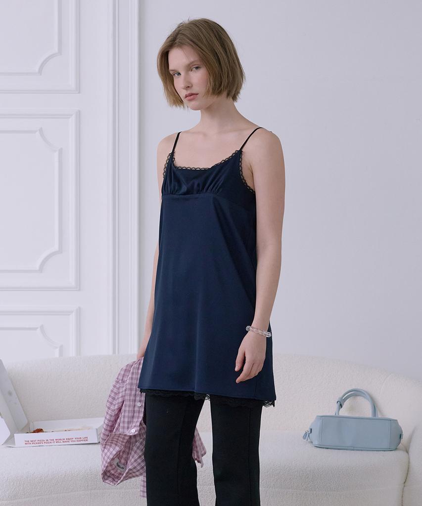 After Hours Lace Slip Mini Dress (Navy)