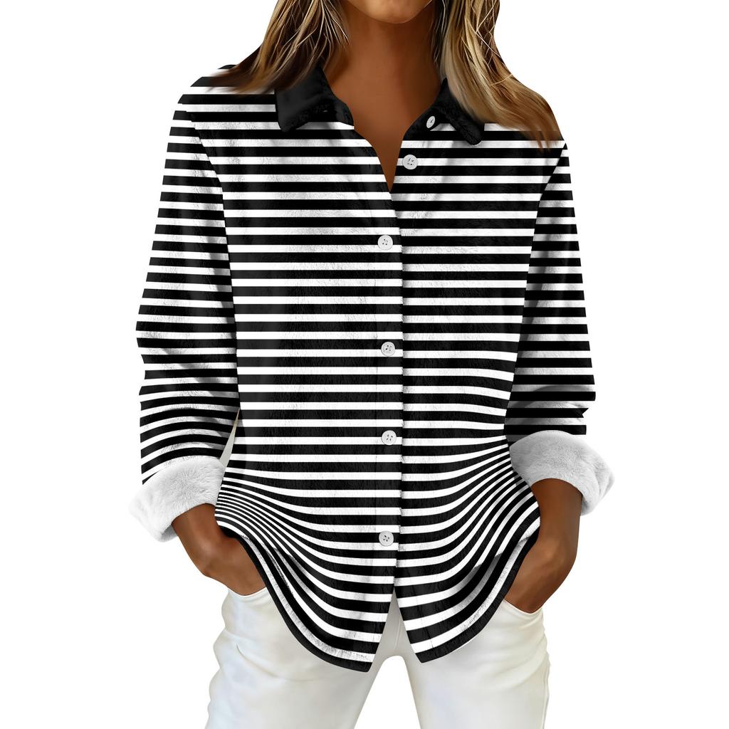 Dámská košile halenka s potiskem tlačítka s dlouhým rukávem ležérní základní košilový límec s běžným topem