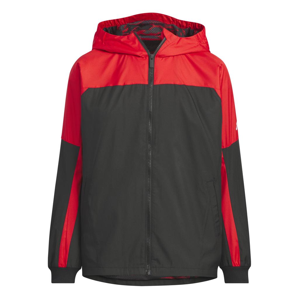 Adidas Essentials Woven Scarlet J140 Jacket, Kids' KCE65, Black/Better (JM4510),