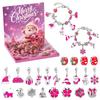 Collana dell'Avvento di Natale Scatola a Sorpresa Orecchini a Bottone Scatola Regalo Foro Gioielli Musicali Scatola a Sorpresa Regalo Calendario del Countdown 24