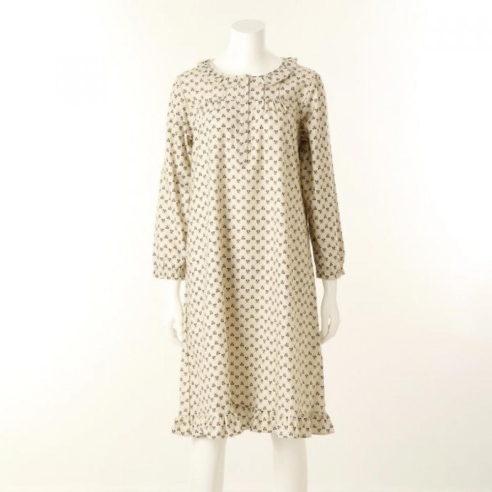 Wacoal Printed Cotton Fleece One Piece Pajamas  Wgn5487w creamy/100