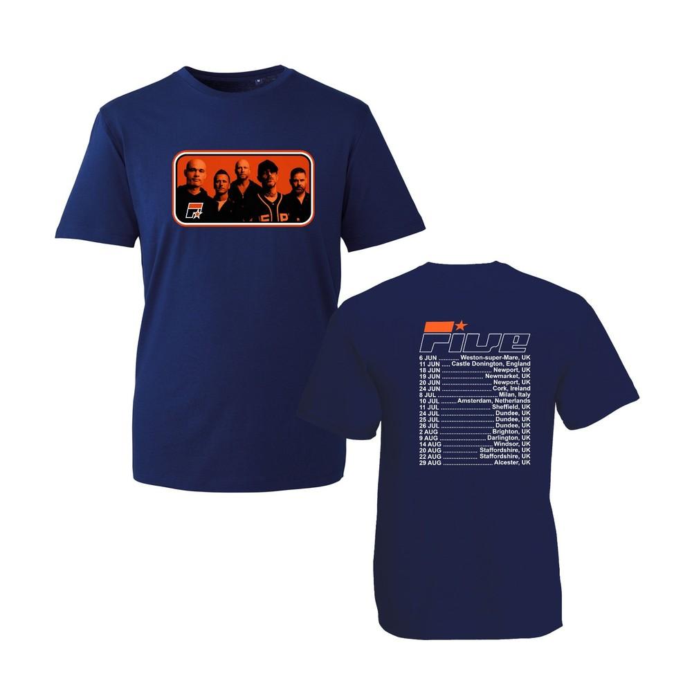 Unisex Five 90s Pop Band T Shirt Retro Music Fan Tour Concert Black Cotton Tee S