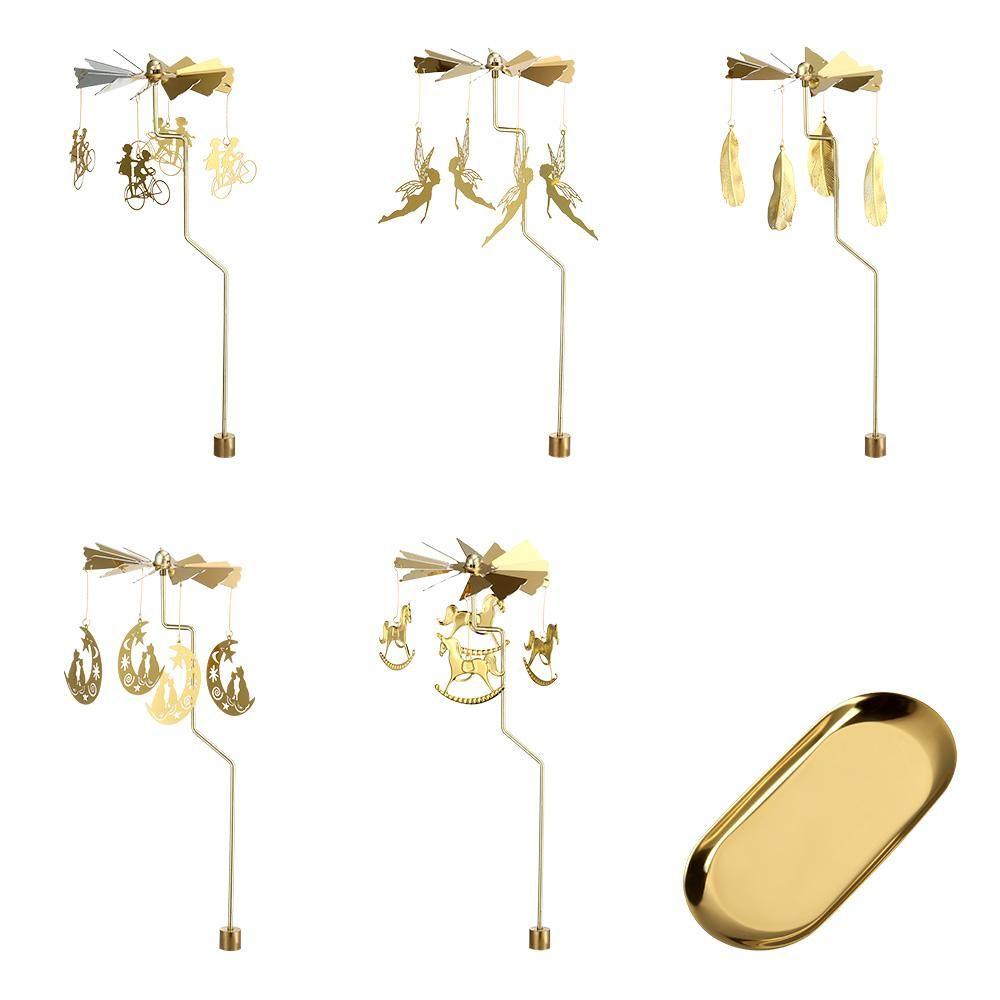 Romantic Tealight Wedding Party Candlestick Spinning Candle Holder Rotating