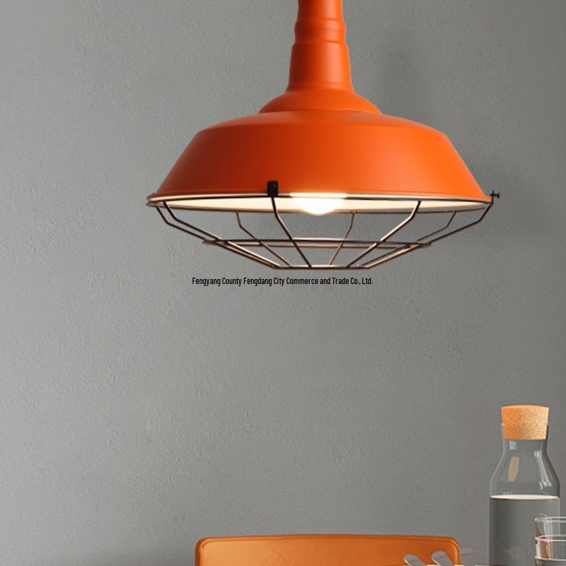 Orange Nordic Industrial Pendant Light for Restaurants & Bars
