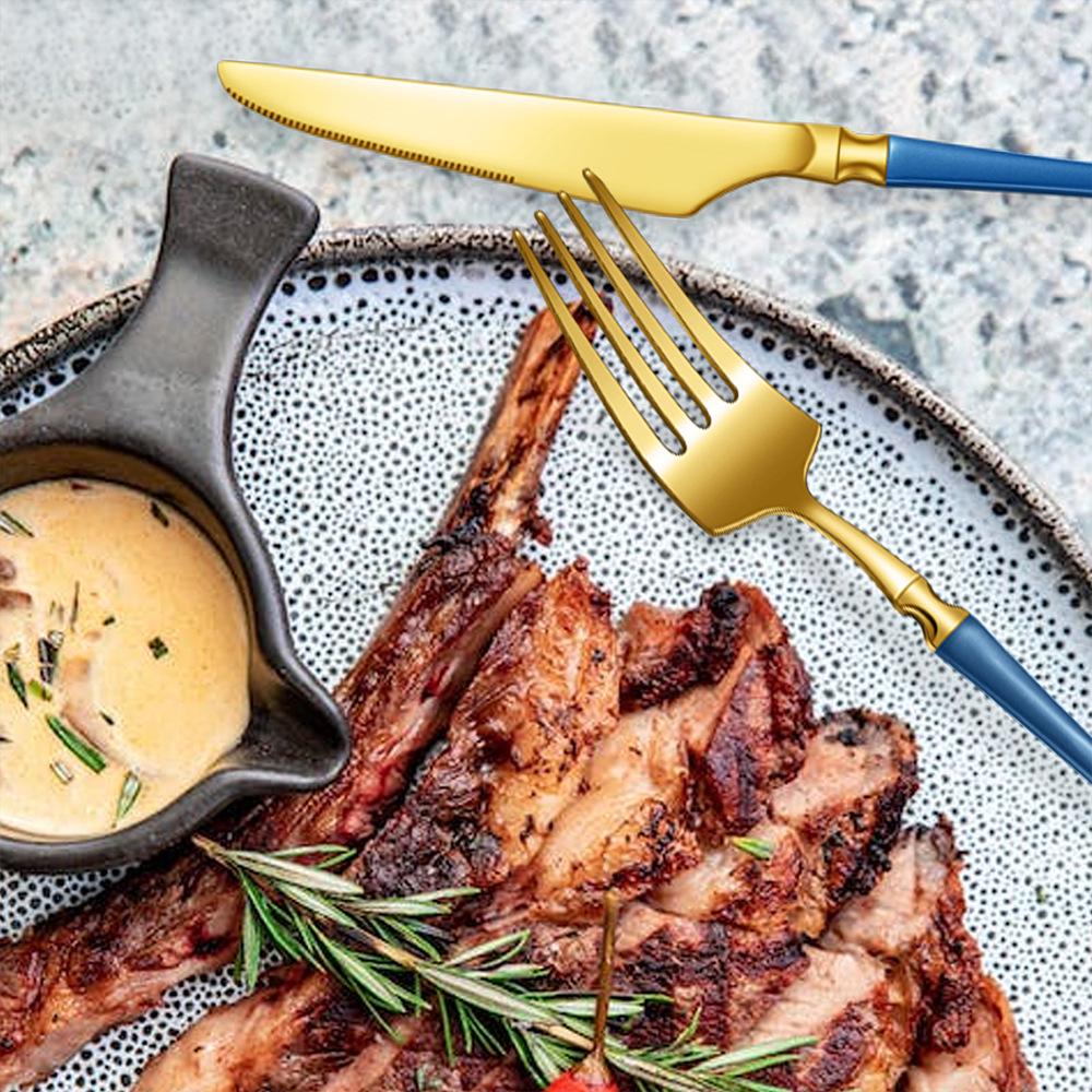 Nowoczesny Zestaw Sztućców ze Stali Nierdzewnej 2025: Kolekcja 24/30 sztuk noży, widelców i łyżek dla hoteli i restauracji zachodnich.