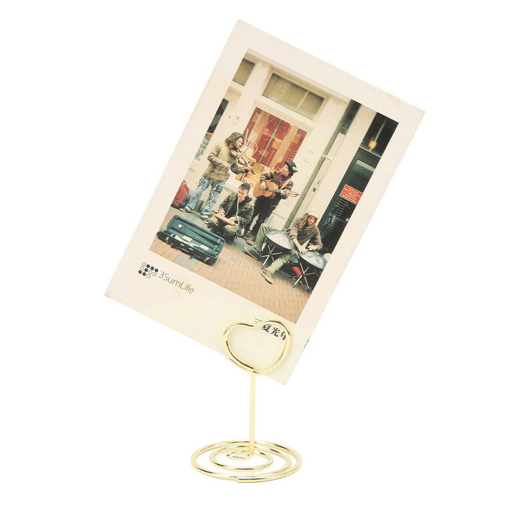 20Pcs Table Number Holder Heart Shaped Stable Sturdy Metal Widely Used Place Card Holder for Home School