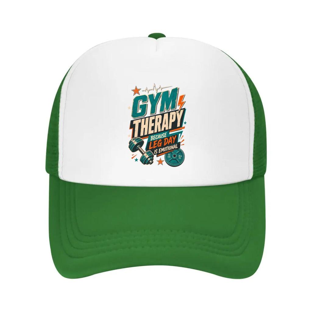 Gym Therapy Vintage Motivation Lette Mesh Baseball Cap Casual Hat Outdoor For Womens Unisex FeUnisex
