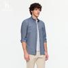 HAZZYS Men's Cotton-Silk Blend Long Sleeve Shirt