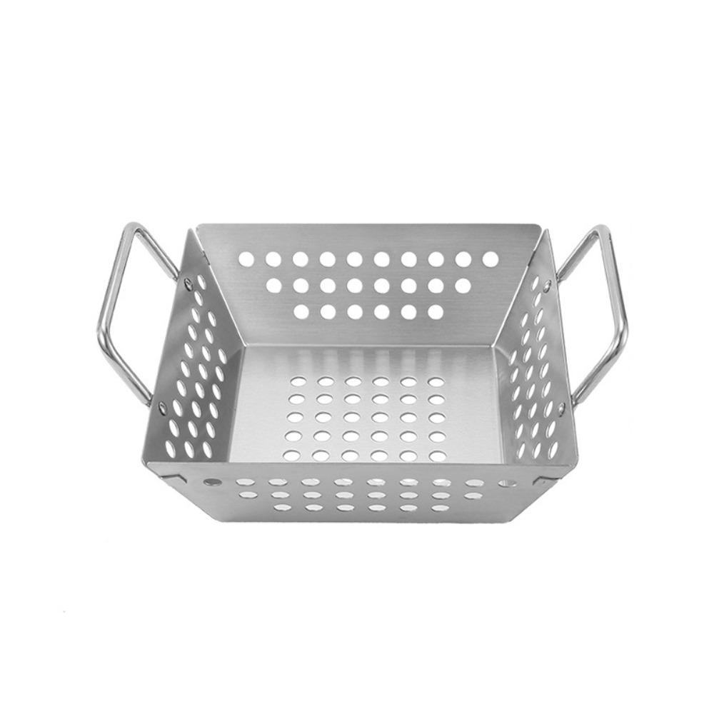 Non-stick Stainless Steel Grilling Tray Double Handle Noodle Strainer  Kitchen Tool