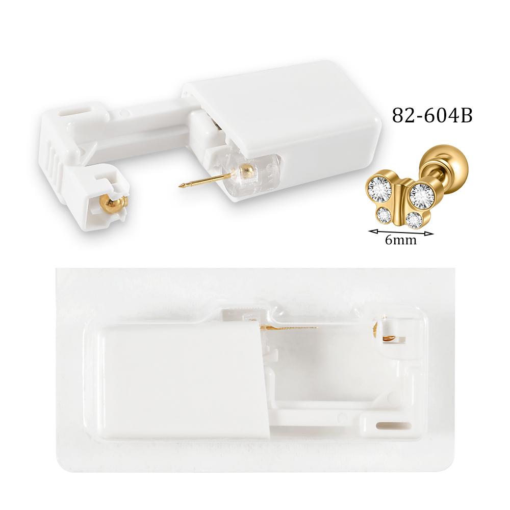 Easy To Use 24K Gold Plated Different Crystal Safe Ball Ear Piercing Gun Kit Disposable Disinfect Earring Piercer Machine Studs