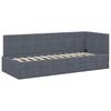 Corner Bed Frame with Headboard Dark Grey 80 Cm X 200 Cm Velvet