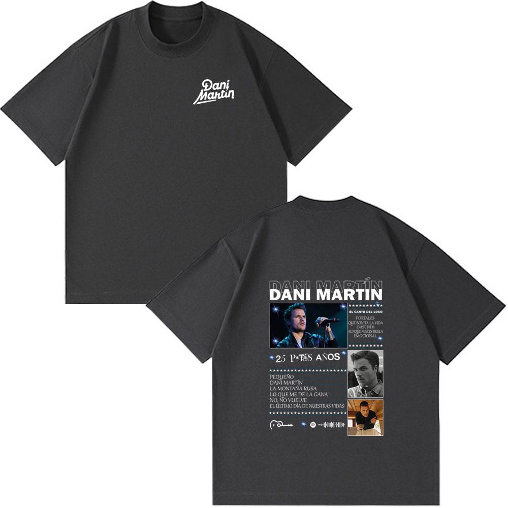 Dani Martin Tour de Álbum Merch Camisetas Unisex Ropa de Mujer Moda Vintage Camisetas de Manga Corta Algodón Casual Holgadas Ropa Urbana