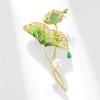 Lotus Pond Moonlight Enamel Brooch - Elegant Lotus Design Pin for Women