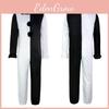 Gruseliges Terrifier Halloween Clown Cosplay Kostüm für Erwachsene Hochwertiger Schwarz-Weiß Jumpsuit