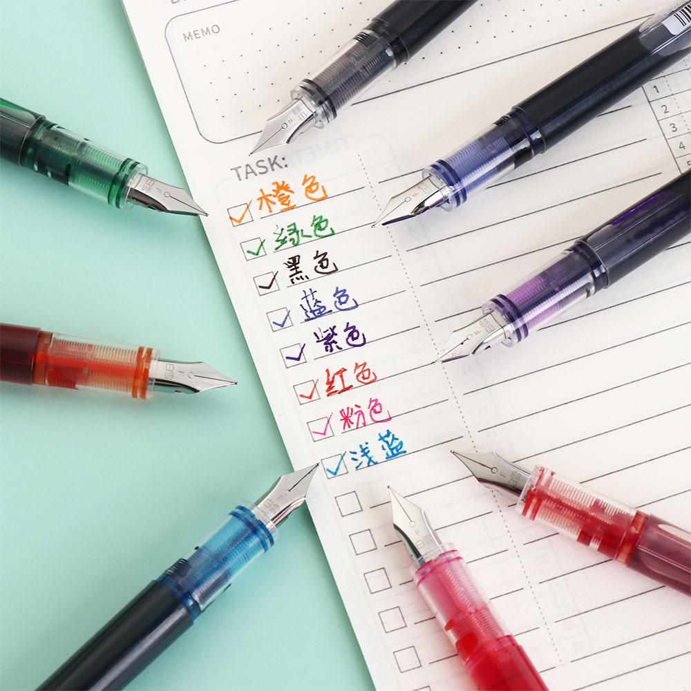 Quick-Drying Writing Ink Pens Large Capacity Straight Liquid Pen Fashion Fountain Pen  Children