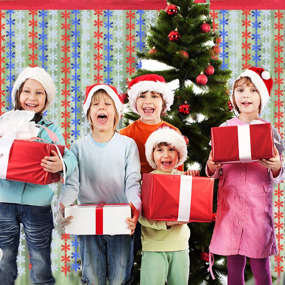 Holiday Festive Snowflake Rain Curtain Decoration In Stylish Colors For Christmas Parties
