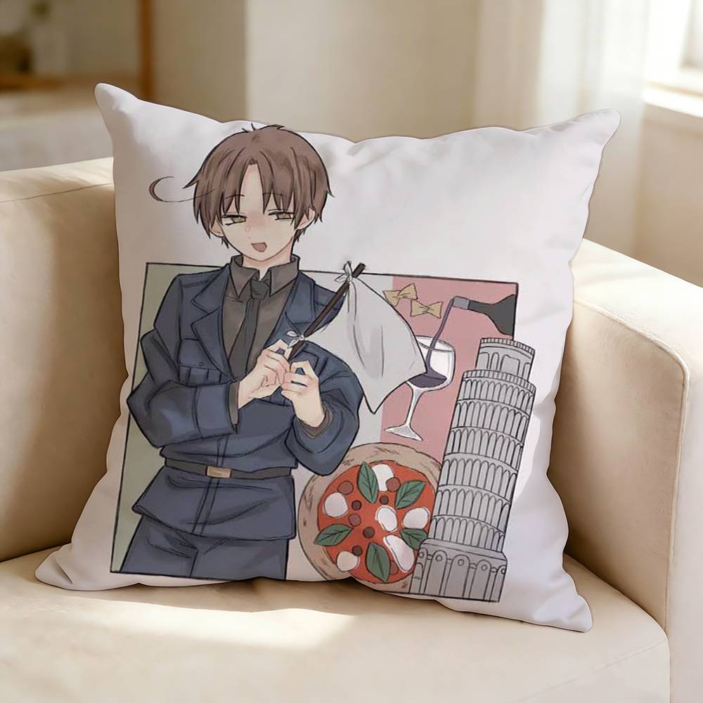 H-Hetalia W-World Stars N-North Italy Pillow Case Square Double-Sided Sofa Cushion Cover Bedroom Bedside Pillow