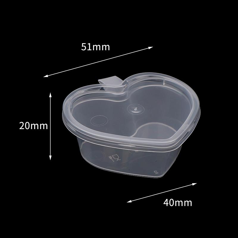 50Pcs Delivery Package Seasoning Box Sauce Box Seasoning Round Transparent Conjoined Plastic Box With Lid Multi Size Home Supply