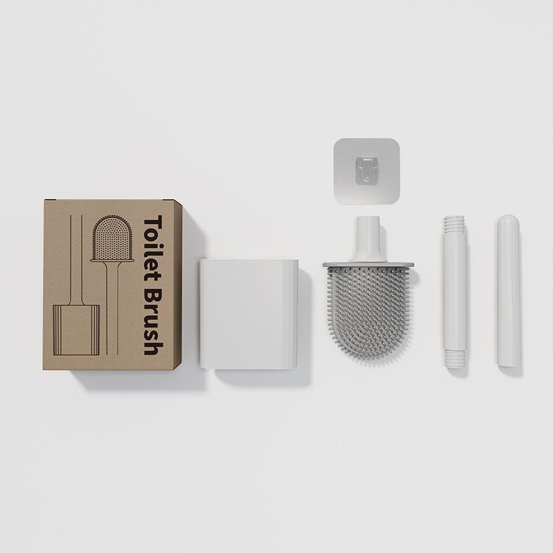 New Upgrade Black Plastic Creative Household Bathroom Wall Mounted Cleaning Brushes Cleaner Toilet Brush with Holders