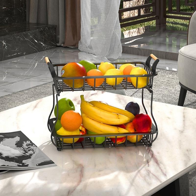 Sturdy Detachable 2 Layer Metal Shelf For Kitchen Counter Office Desk Modern Storage Solution Fruits Vegetables Easy Assembly