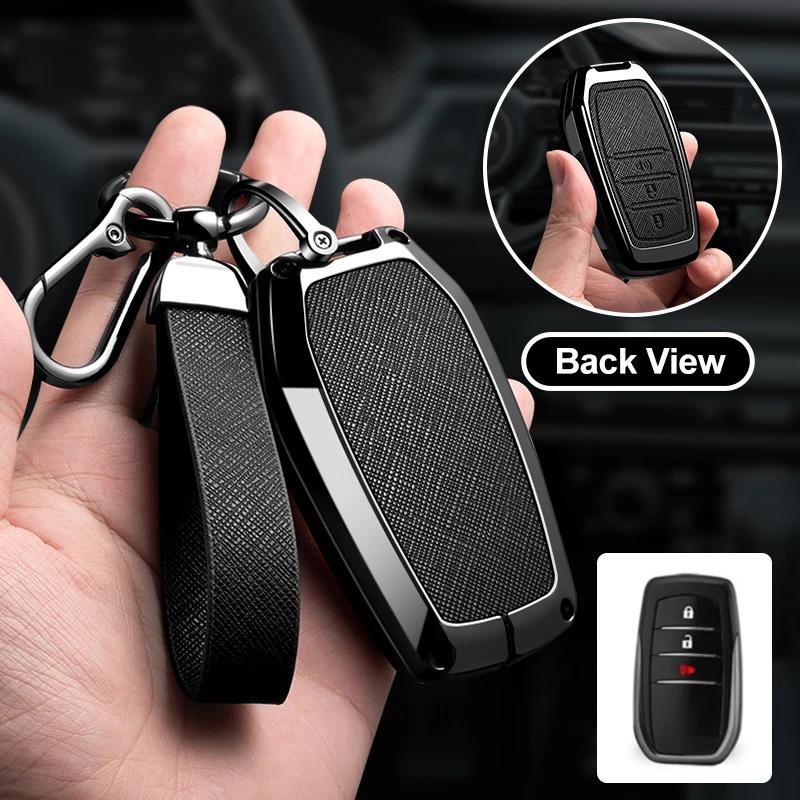 Zinc Alloy Car Key Case Cover For Toyota CHR Hilux Fortuner Land Cruiser 200 Camry Corolla Crown RAV4 Highland Accessories