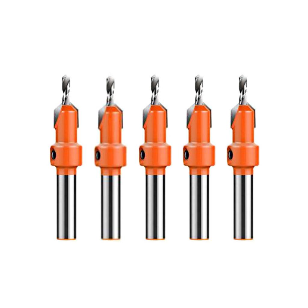 Woodworking Countersink Drill Bit Set Round Shank Alloy Bit for Wood Milling Cutter Making Drill Bit for Wood Milling Machine