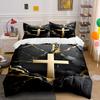 Golden cross on marble. Bedding sets Duvet covers Pillowcases(1* Duvet Cover 2* Pillowcases without duvet insert)