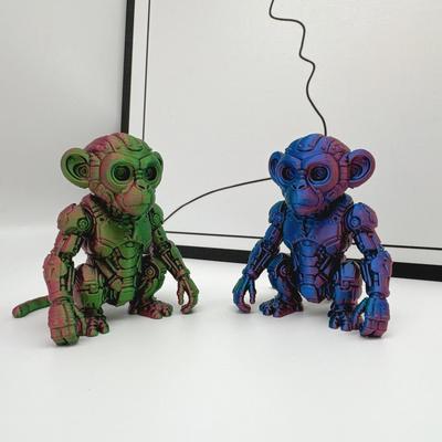 3D-Druck, Farbverlauf Mechanischer Affe Plastikstatue, Heim Innen-/Außenbereich Schreibtisch, Wohnzimmer, Büro, Auto, Dekoration