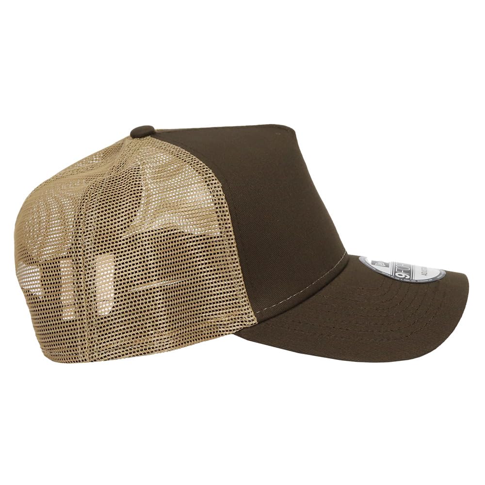 New Era 9FORTY Mesh Solid New Era with 99HeadwearShop Baseball Khaki One Size Fits All Men's Cap, Color, NE205, Sticker, Cap, Chocolate, Mesh, Brown,