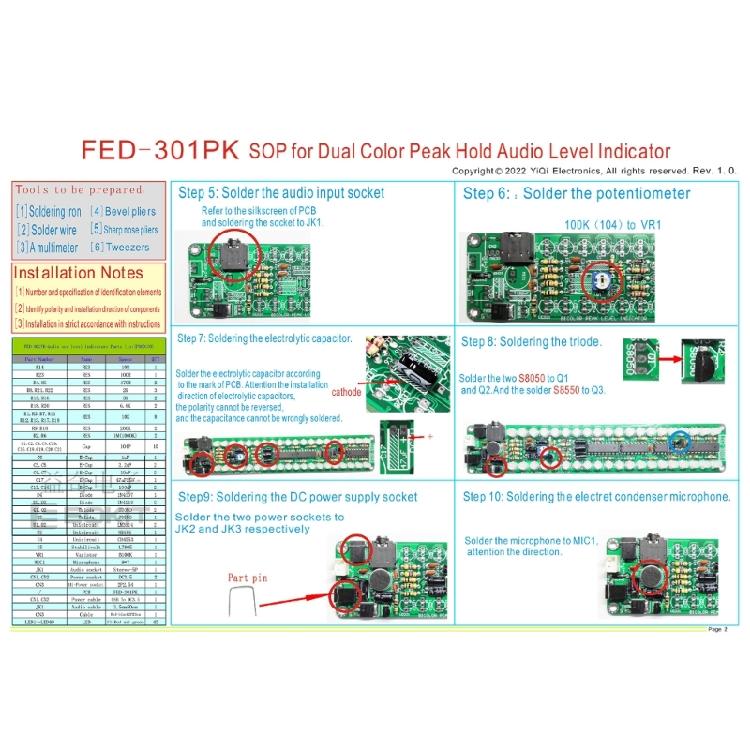 LED Audio Level Indicator Diy Kit Electronic Audio Sound Spectrum Analyzer Level