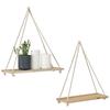 Hanging Shelves Set of 1 Rustic Design with Hooks for Easy Mounting