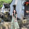 New Chinese women's sleeveless halter dress, cool and relaxed summer outfit, camisole green floral long dress