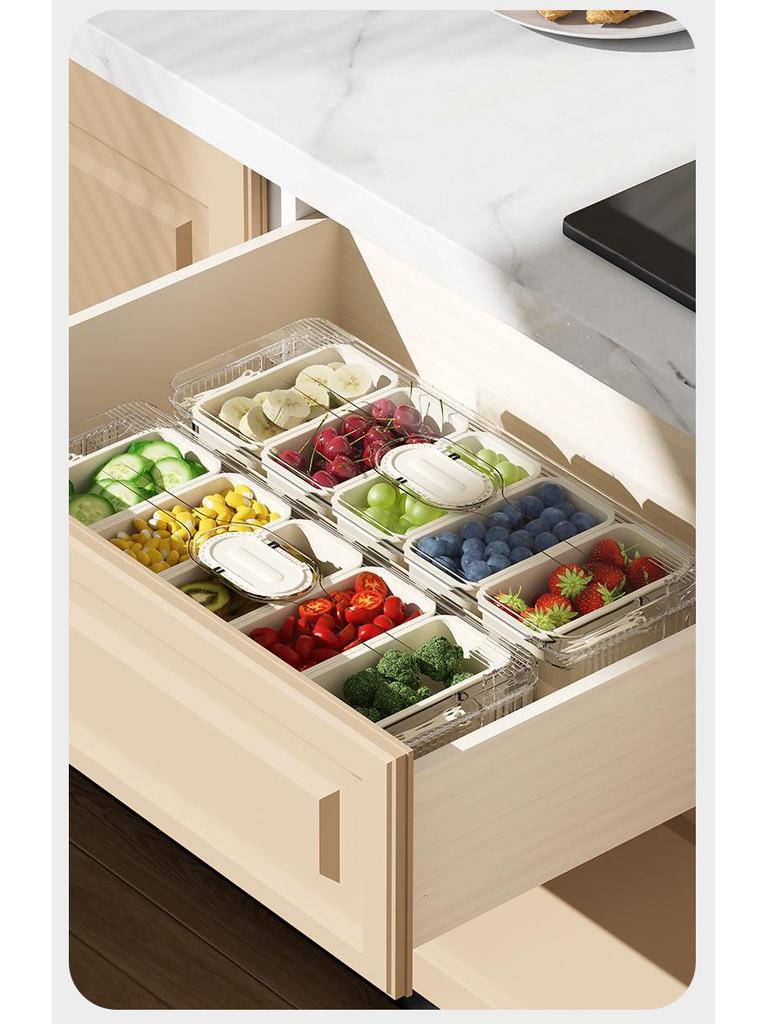 Portable Outdoor Picnic Fruit Preservation Box with Ice Compartments and Timer