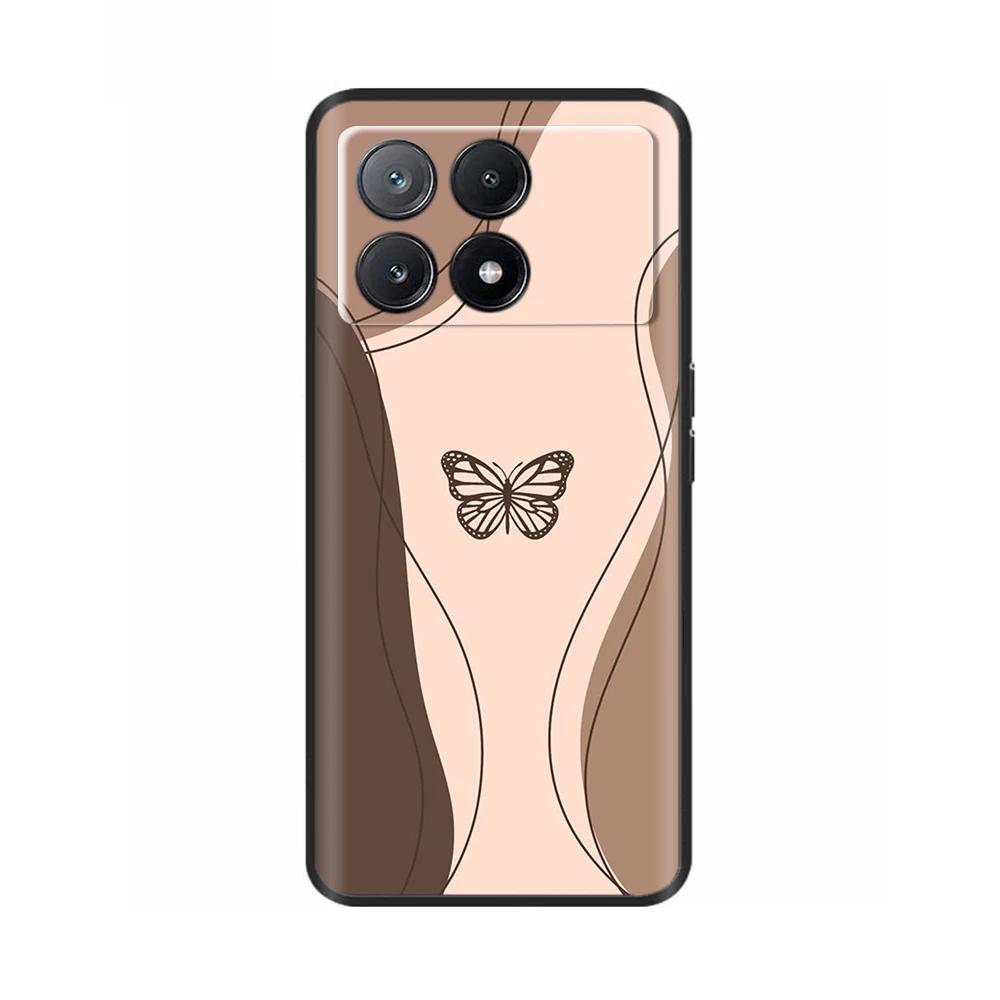 Poco X6 Case Phone Case Lovely Cat Coque Cover For Xiaomi Poco X6 Pro Poco X 6 Pro X6Pro Pocox6 Pro 5G Liquid Silicone Cases
