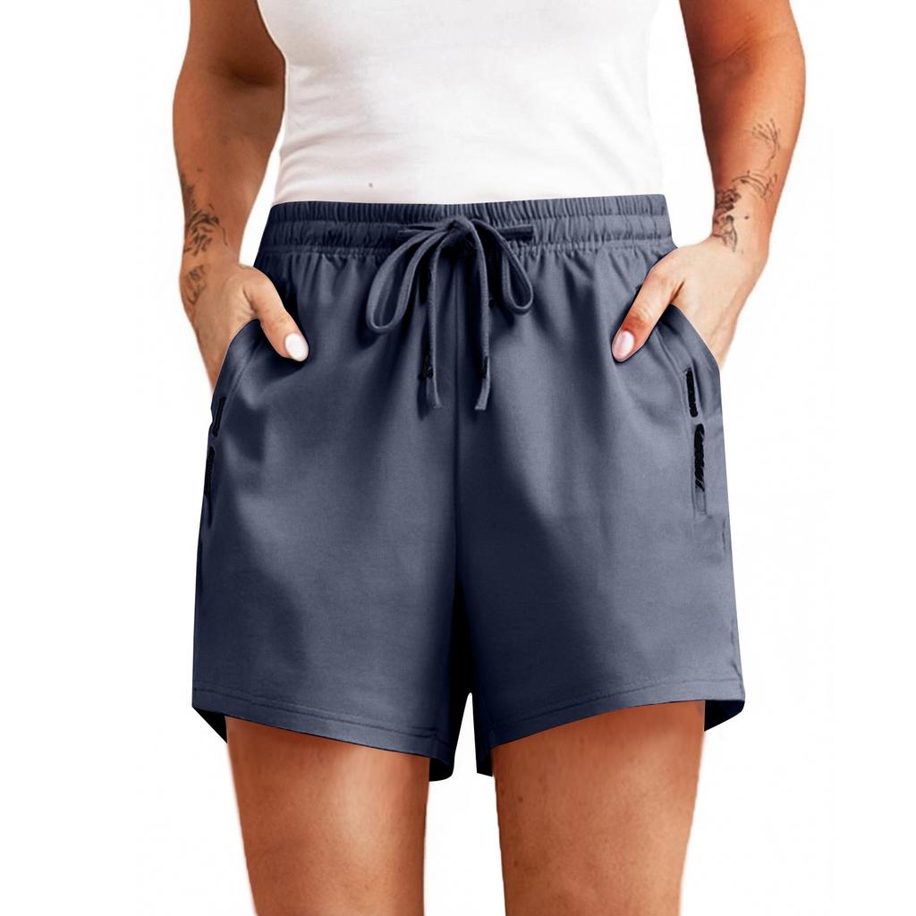 Women's Casual Solid Colour Elastic Waist Straight Casual Pants With Pockets