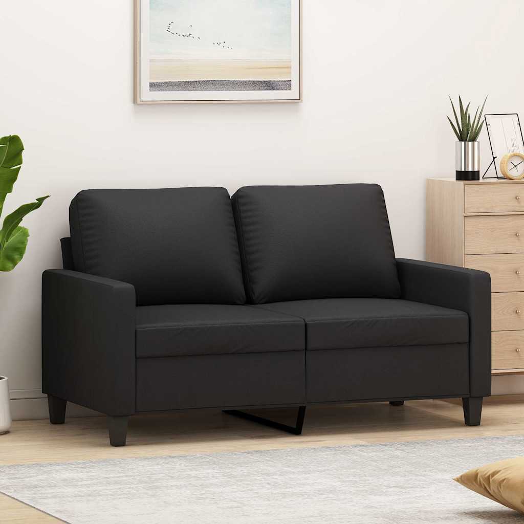 2 Seater Sofa Black 120 Cm Faux Leather