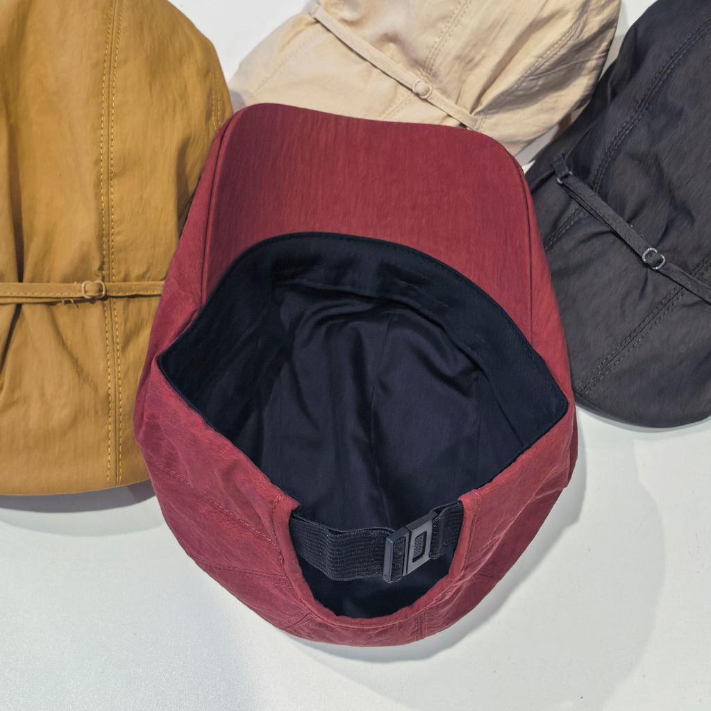 Strap design forward hat for women, spring and summer versatile baseball cap, face-slimming newsboy cap