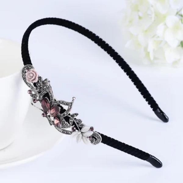 EASYA New Simple Handmade Butterfly Bowknot Hairbands Women Girls Fashion Rhinestone Crystal Flower Hair Accessories Jewelry