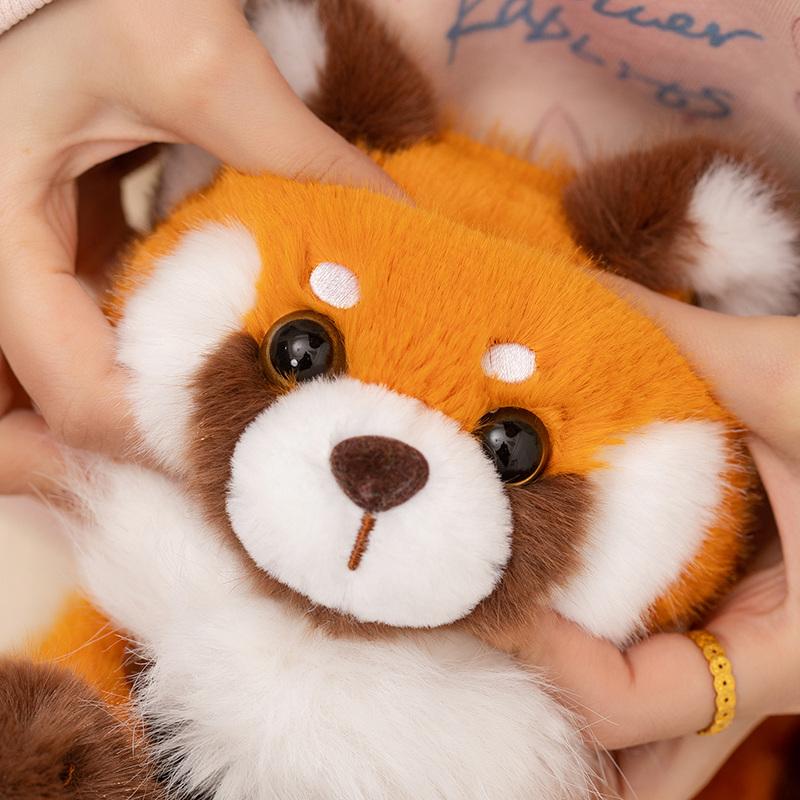 Adorable Fluffy Red Panda Plushie Cute Lying Red Panda Stuffed Animal Soft Toy Zoo Souvenir Gifts For Girl Boy Birthday