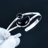 Natur Edelstein Schwarzer Onyx Handgefertigter Armreif 925 Sterlingsilber Armreif, Schwarzer Onyx Armband für Ehefrau, Unisex Armreif, Hochzeitsgeschenk