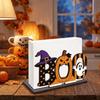 Wood Wooden Napkin Holder Ghost Pattern 2D Flat Tissue Holder  Holiday Party